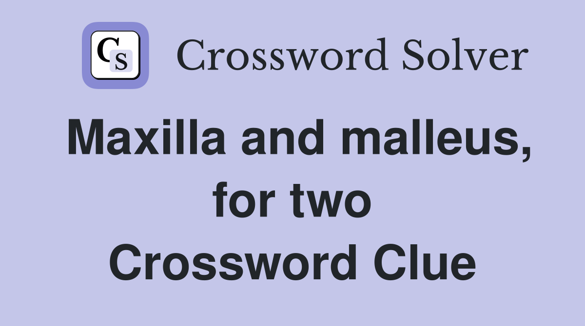 Maxilla and malleus, for two Crossword Clue