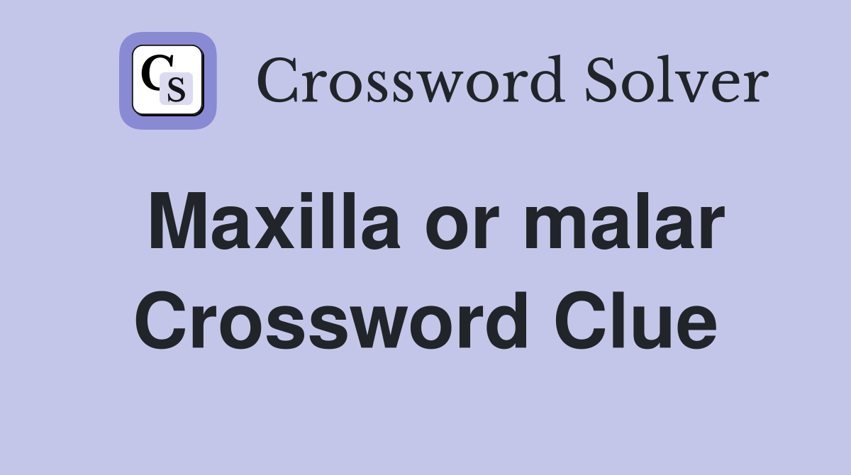 Maxilla or malar Crossword Clue