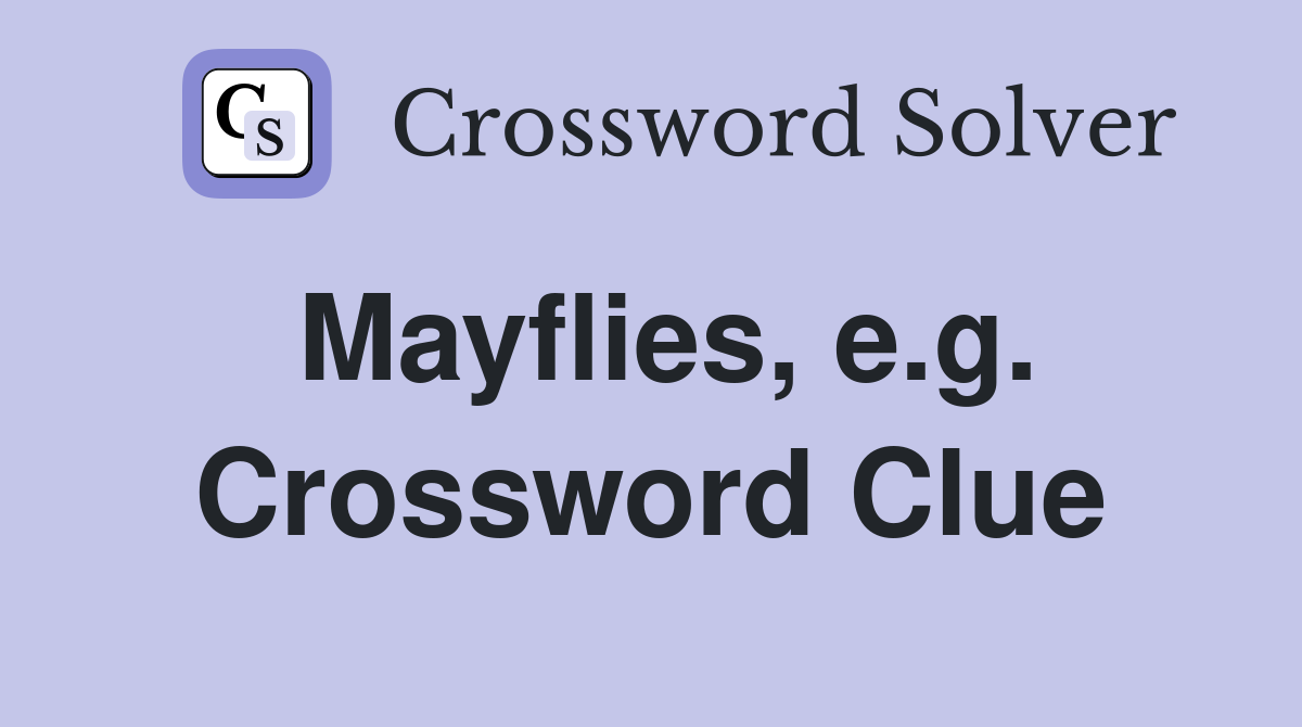 Mayflies, e.g. Crossword Clue