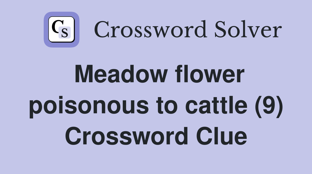 Meadow flower poisonous to cattle (9) Crossword Clue