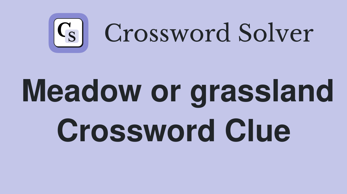 Meadow or grassland Crossword Clue