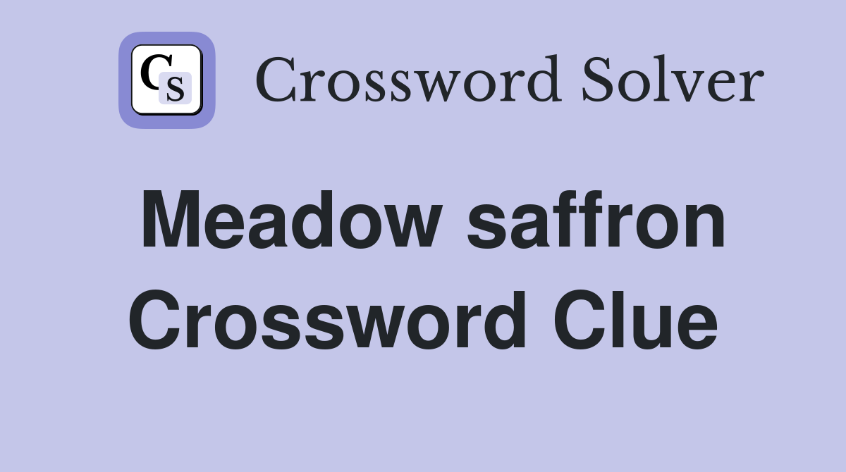 Meadow saffron Crossword Clue