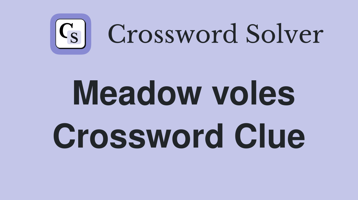 Meadow voles Crossword Clue