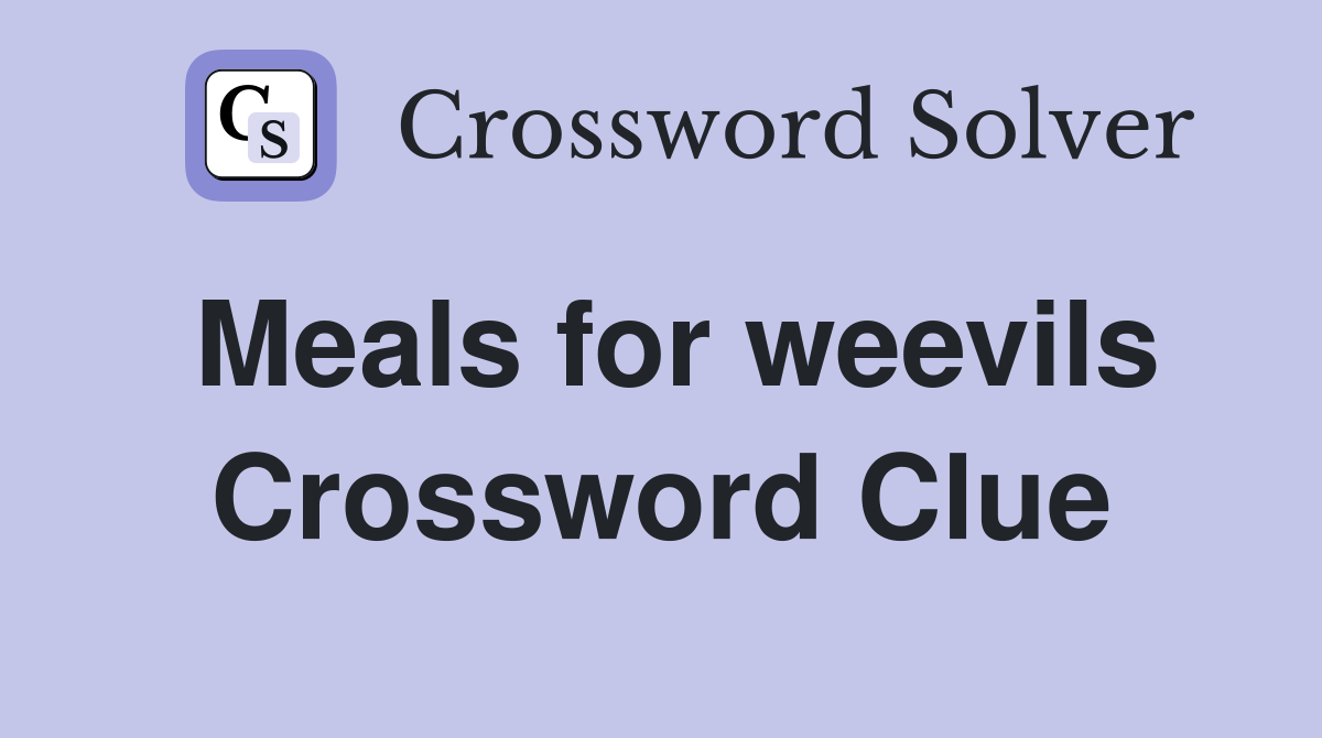 Meals for weevils Crossword Clue