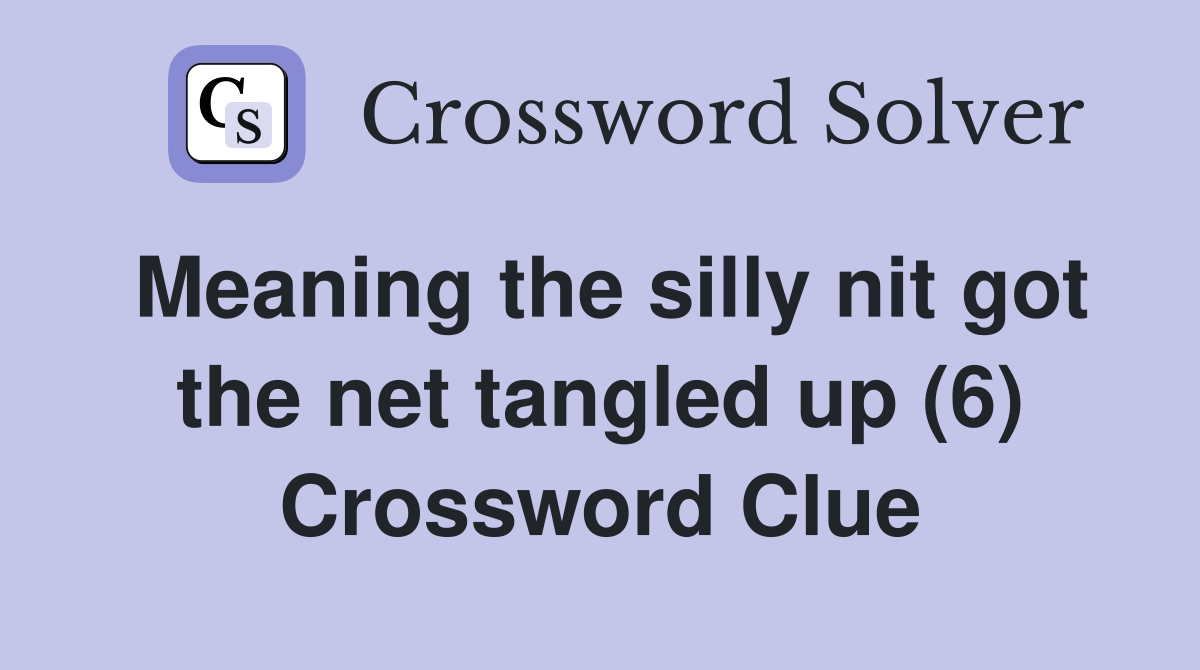 Meaning the silly nit got the net tangled up (6) Crossword Clue