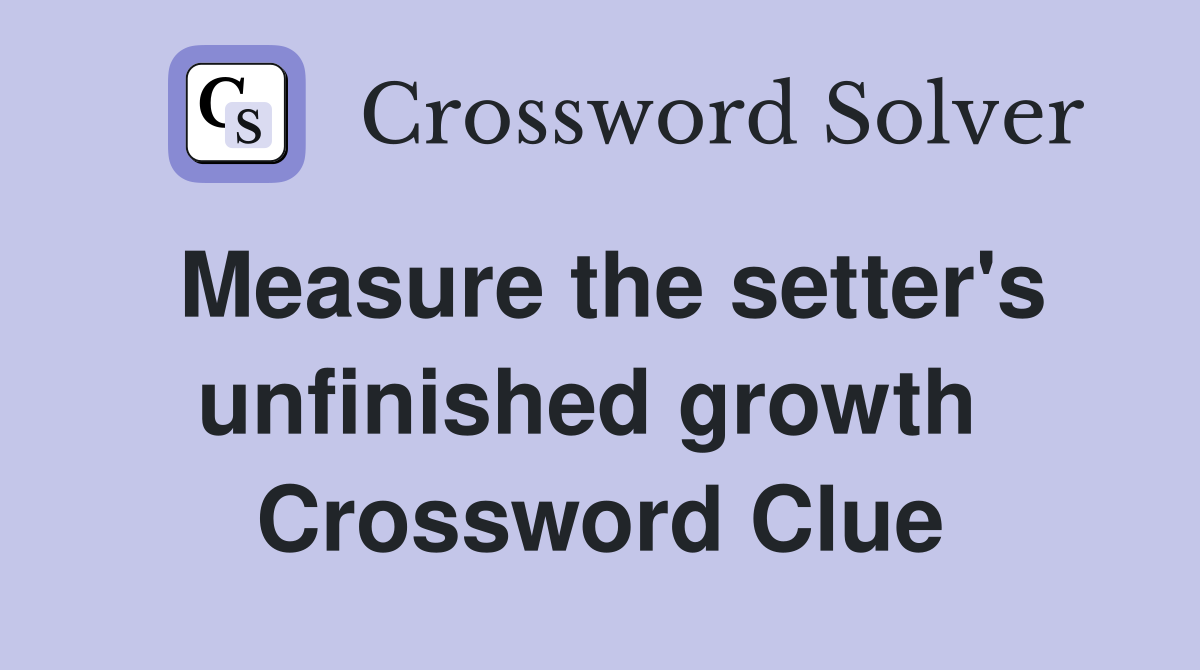 Measure the setter's unfinished growth  Crossword Clue
