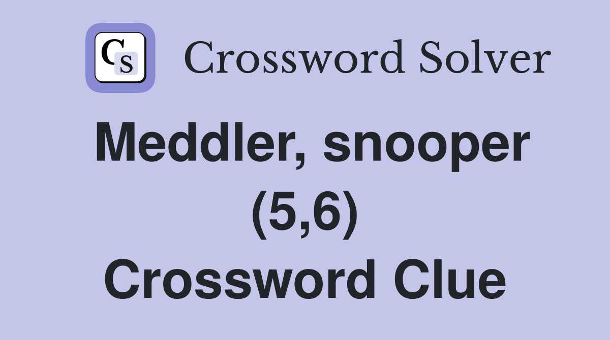 Meddler, snooper (5,6) Crossword Clue