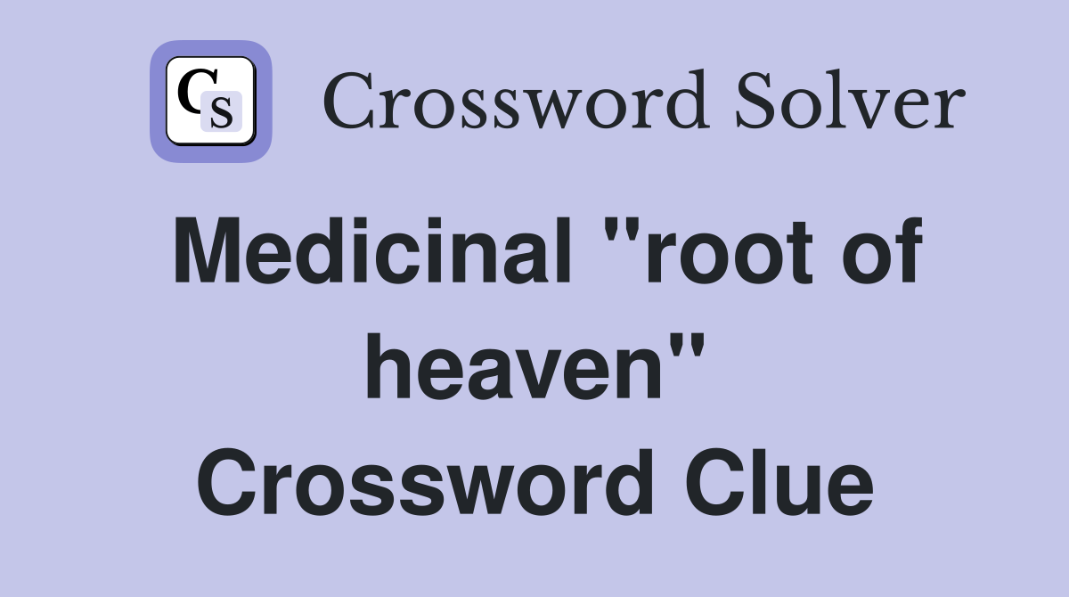 Medicinal "root of heaven" Crossword Clue