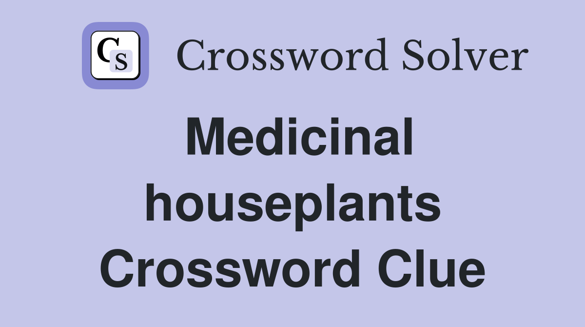 Medicinal houseplants Crossword Clue