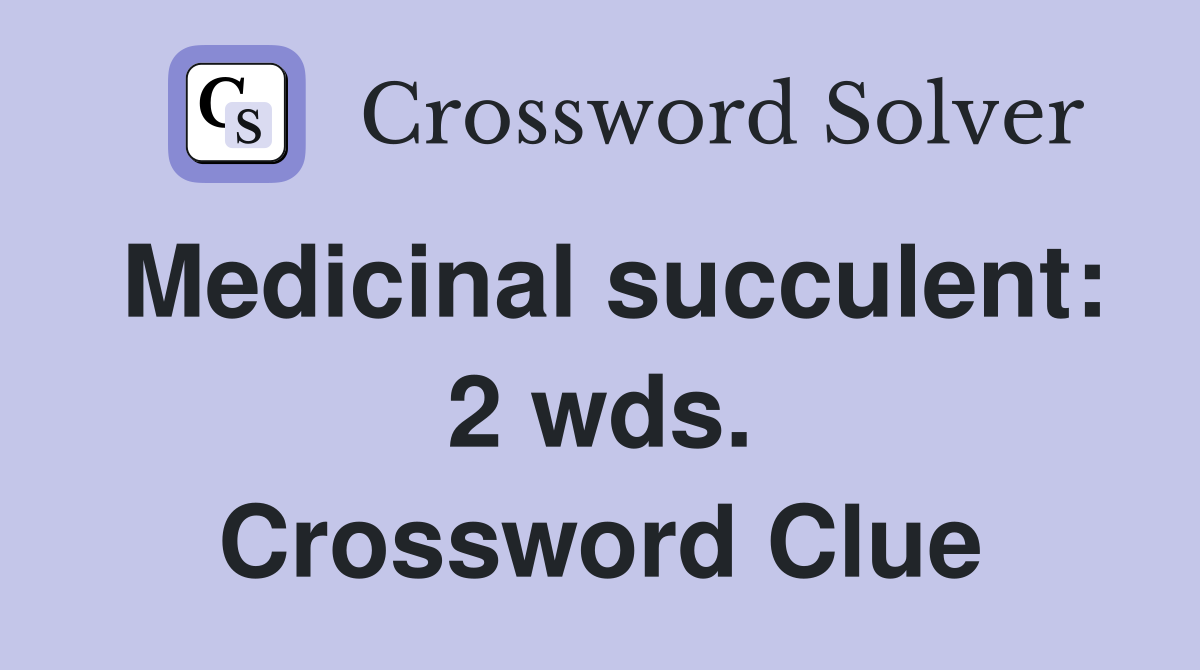 Medicinal succulent: 2 wds. Crossword Clue