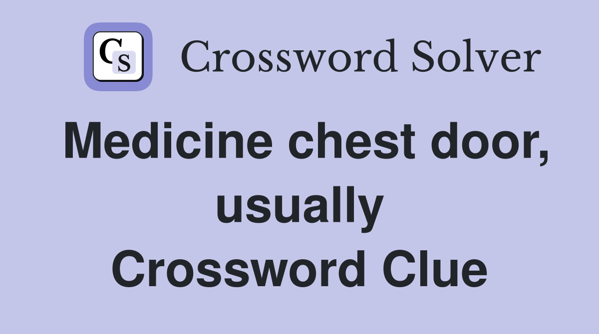 Medicine chest door, usually Crossword Clue