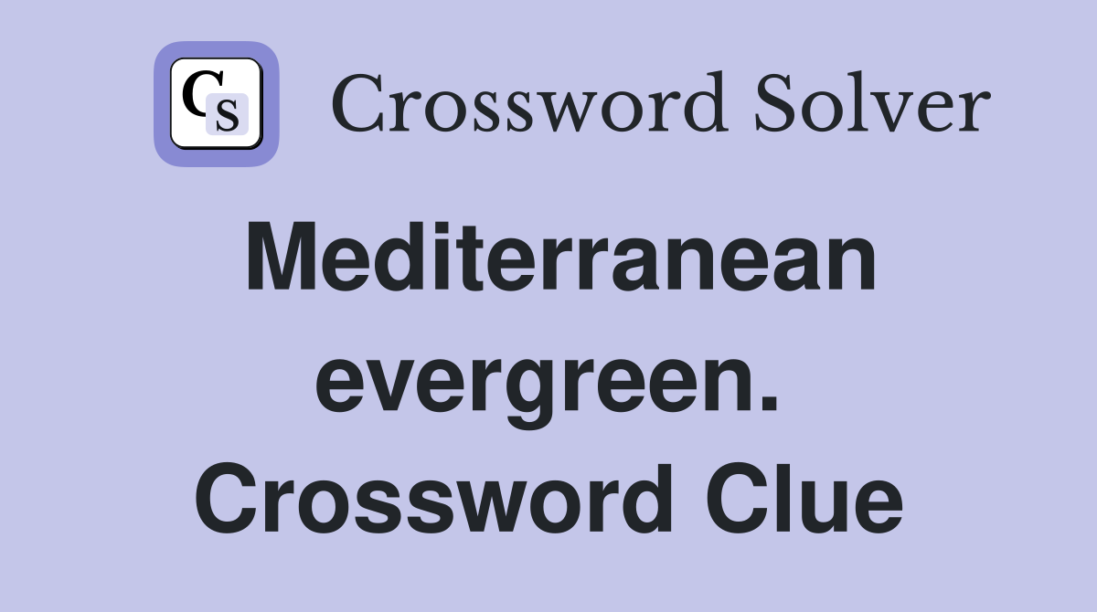 Mediterranean evergreen. Crossword Clue