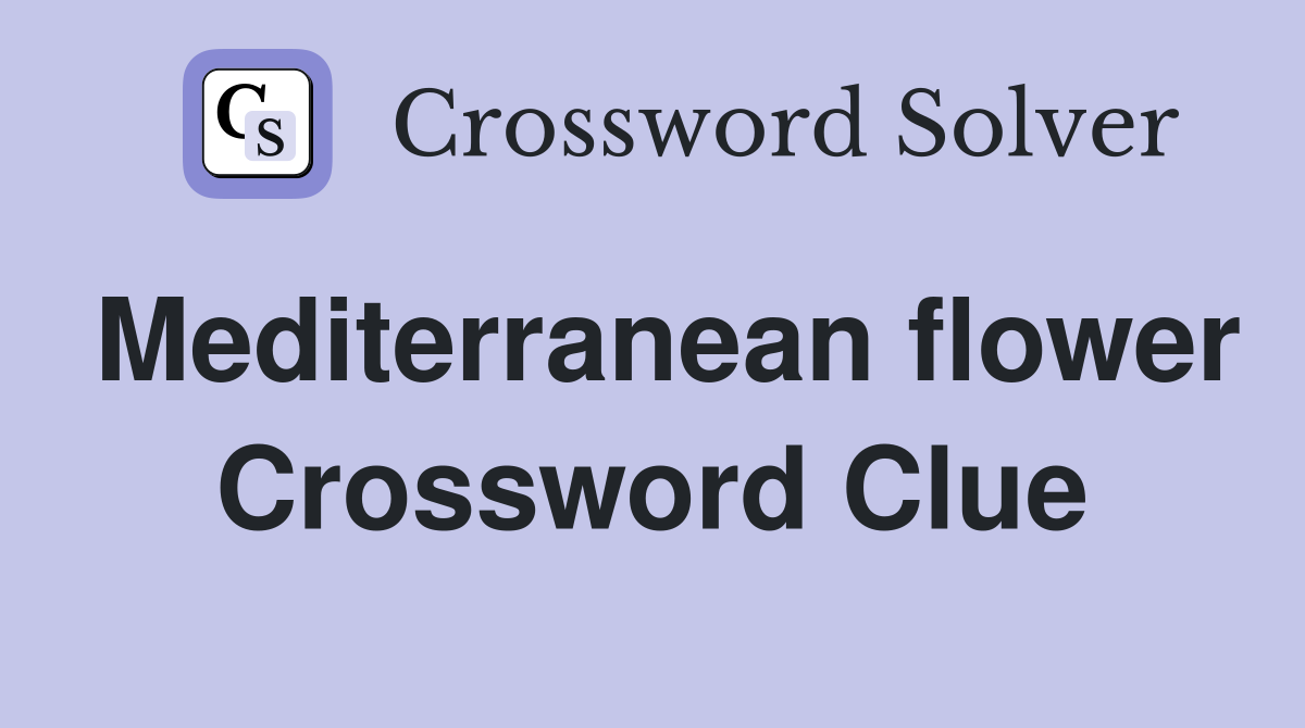 Mediterranean flower Crossword Clue