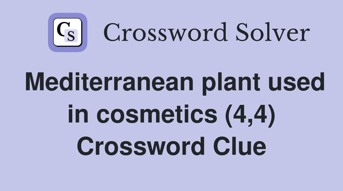Mediterranean plant used in cosmetics (4,4) Crossword Clue