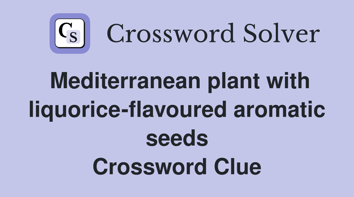 Mediterranean plant with liquorice-flavoured aromatic seeds Crossword Clue