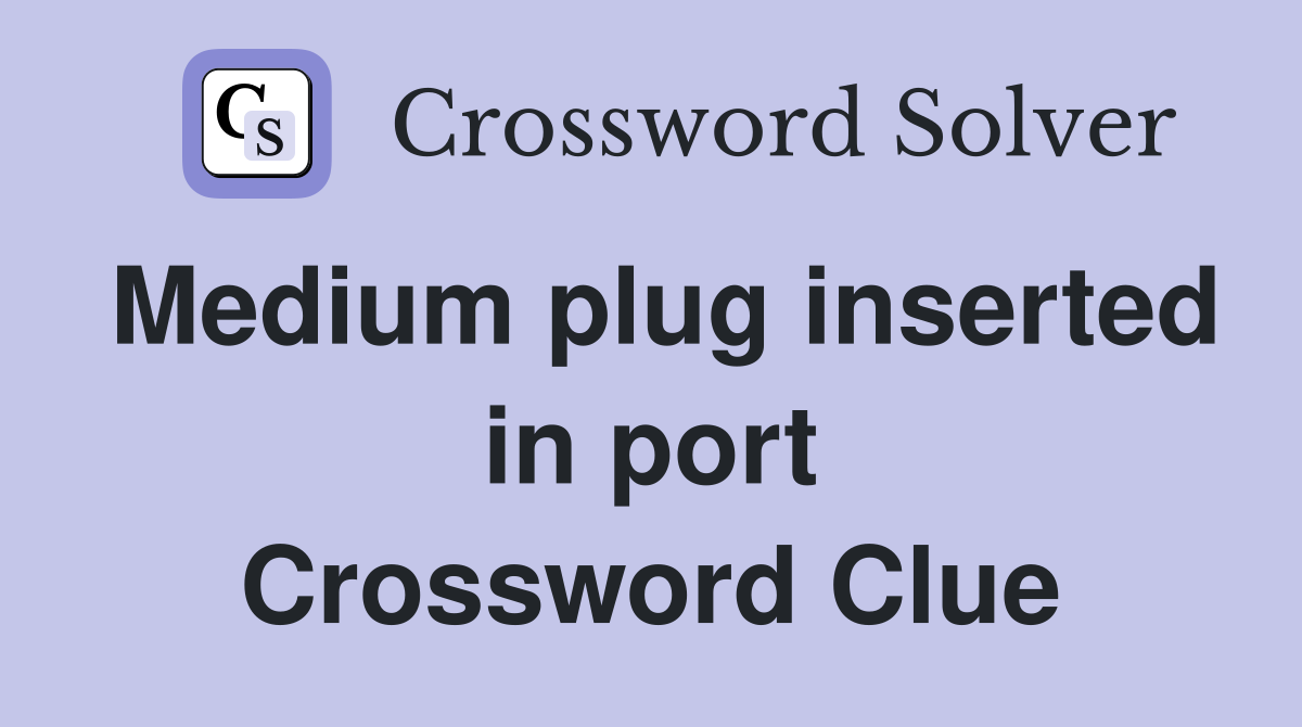 Medium plug inserted in port Crossword Clue