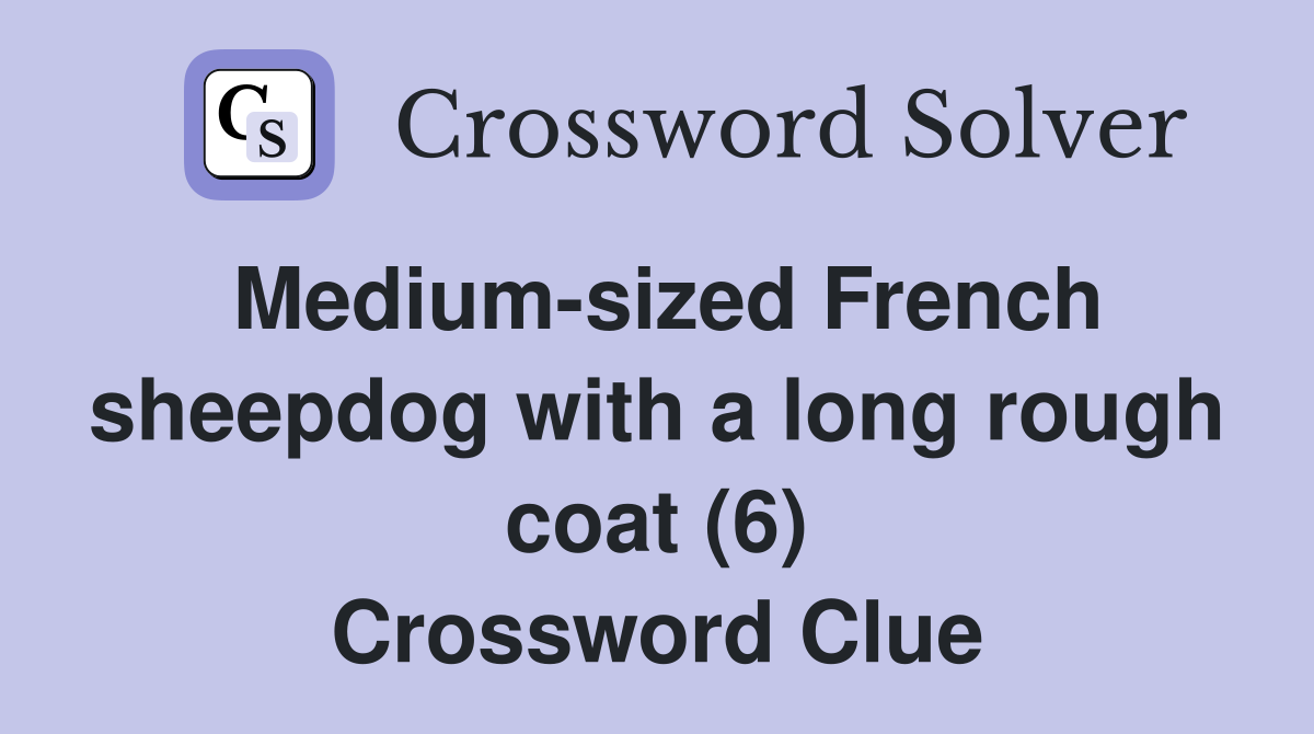 Medium-sized French sheepdog with a long rough coat (6) Crossword Clue