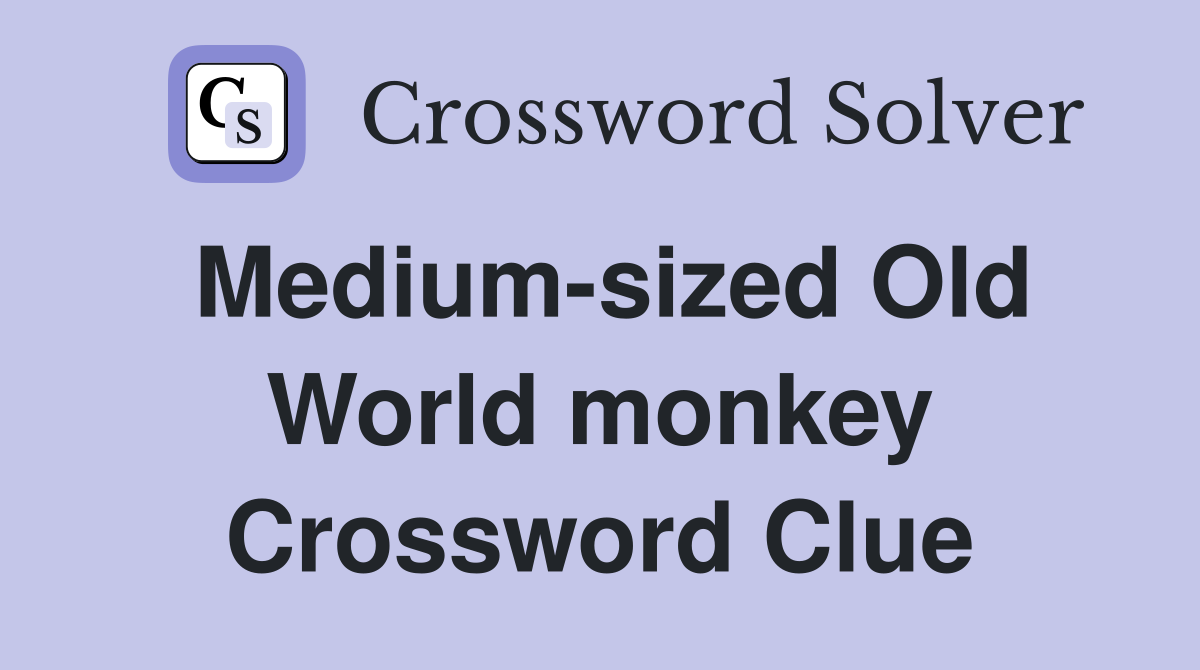 Medium-sized Old World monkey Crossword Clue