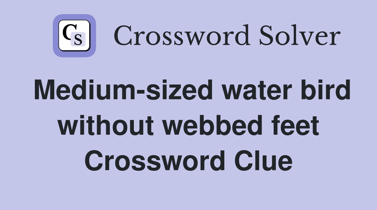 Medium-sized water bird without webbed feet Crossword Clue