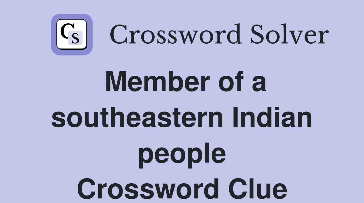 Member of a southeastern Indian people Crossword Clue