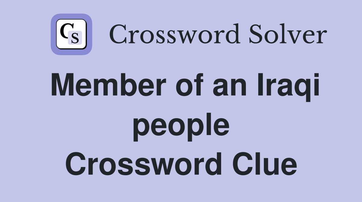 Member of an Iraqi people Crossword Clue
