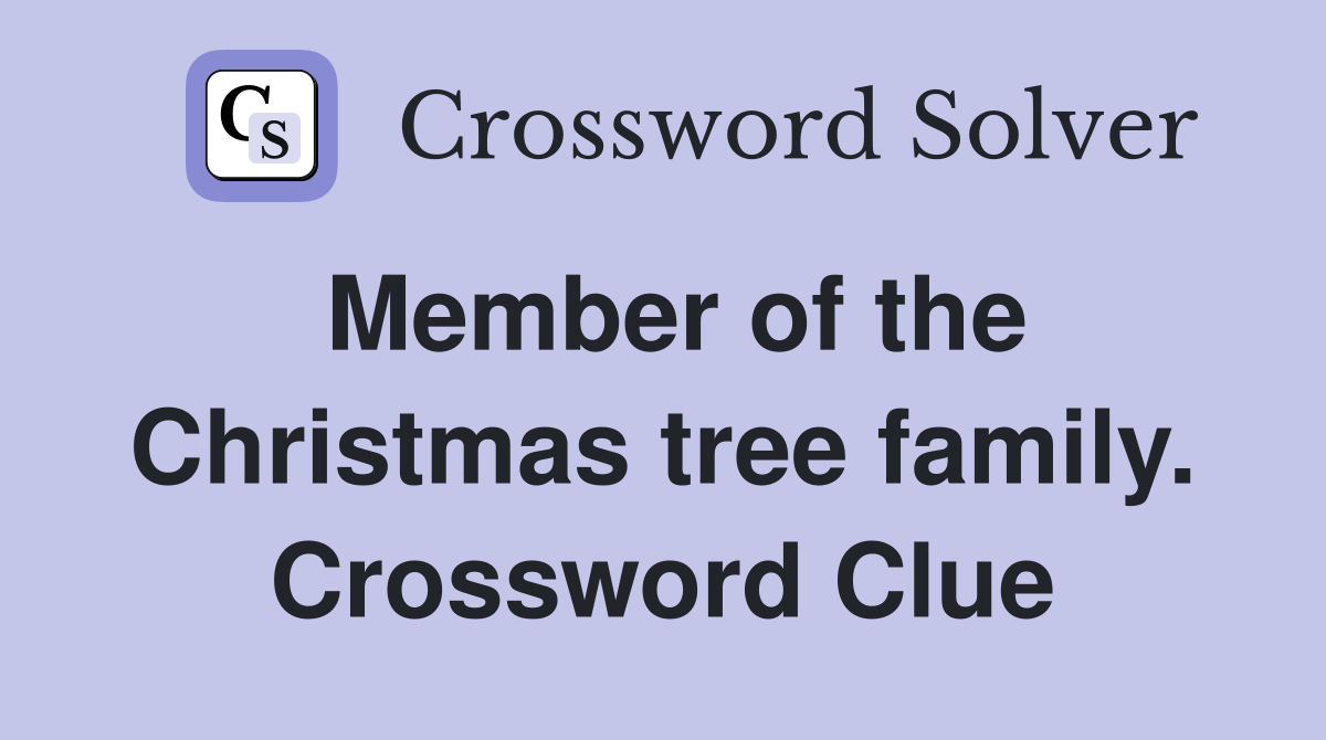 Member of the Christmas tree family. Crossword Clue