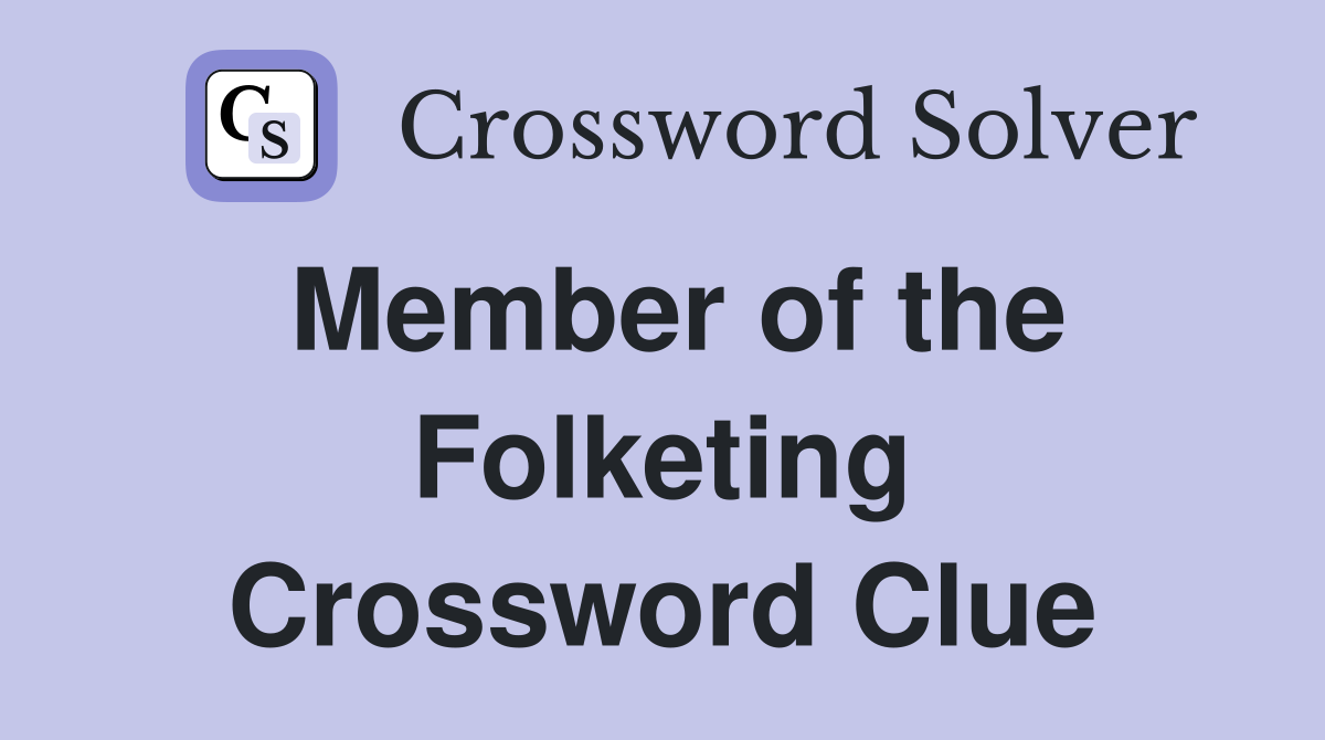 Member of the Folketing Crossword Clue