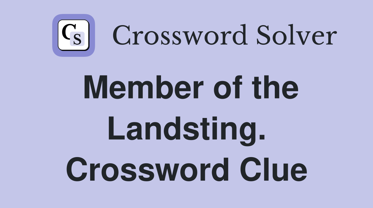 Member of the Landsting. Crossword Clue