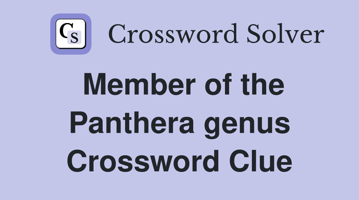Member of the Panthera genus Crossword Clue