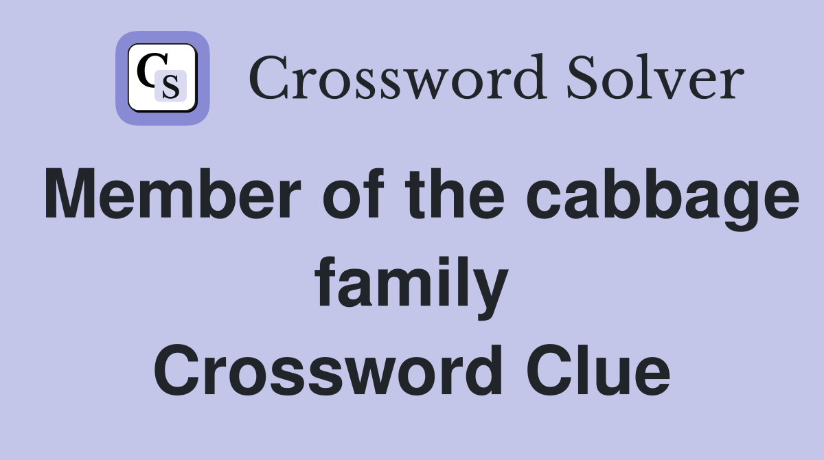 Member of the cabbage family Crossword Clue
