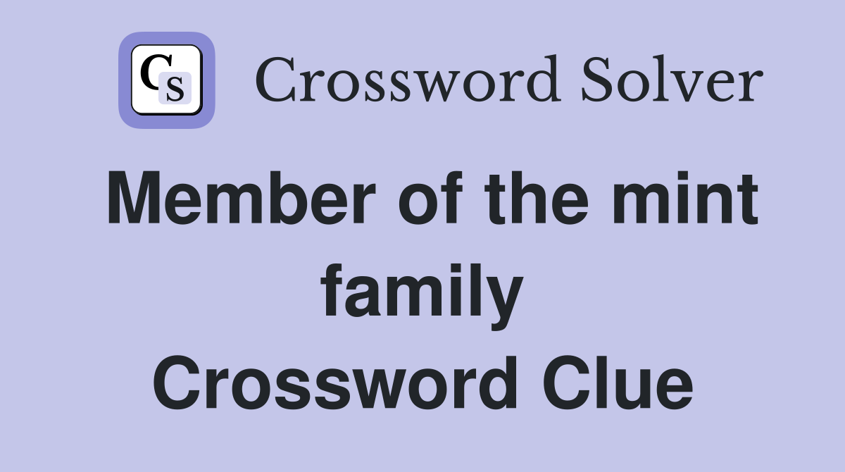 Member of the mint family Crossword Clue