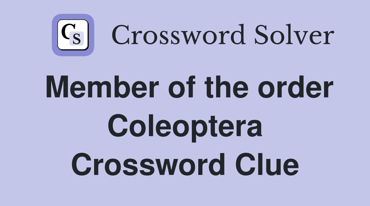 Member of the order Coleoptera Crossword Clue