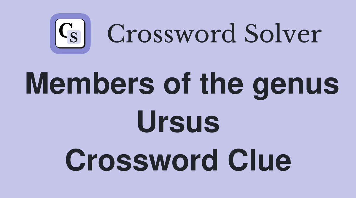 Members of the genus Ursus Crossword Clue