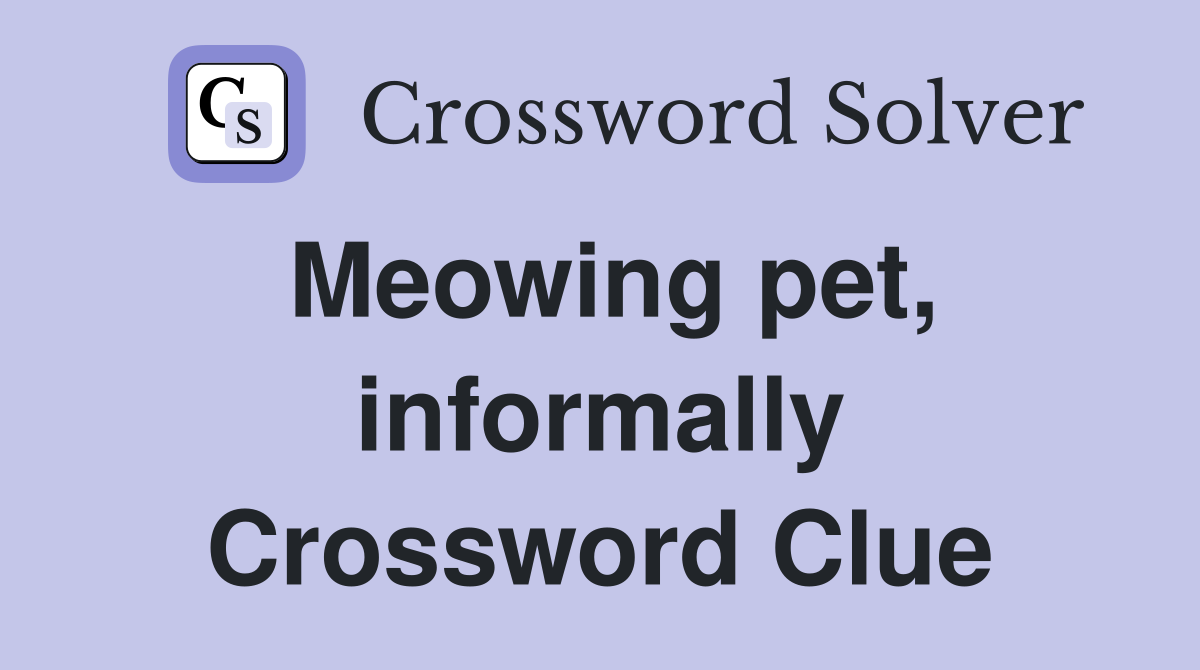 Meowing pet, informally Crossword Clue
