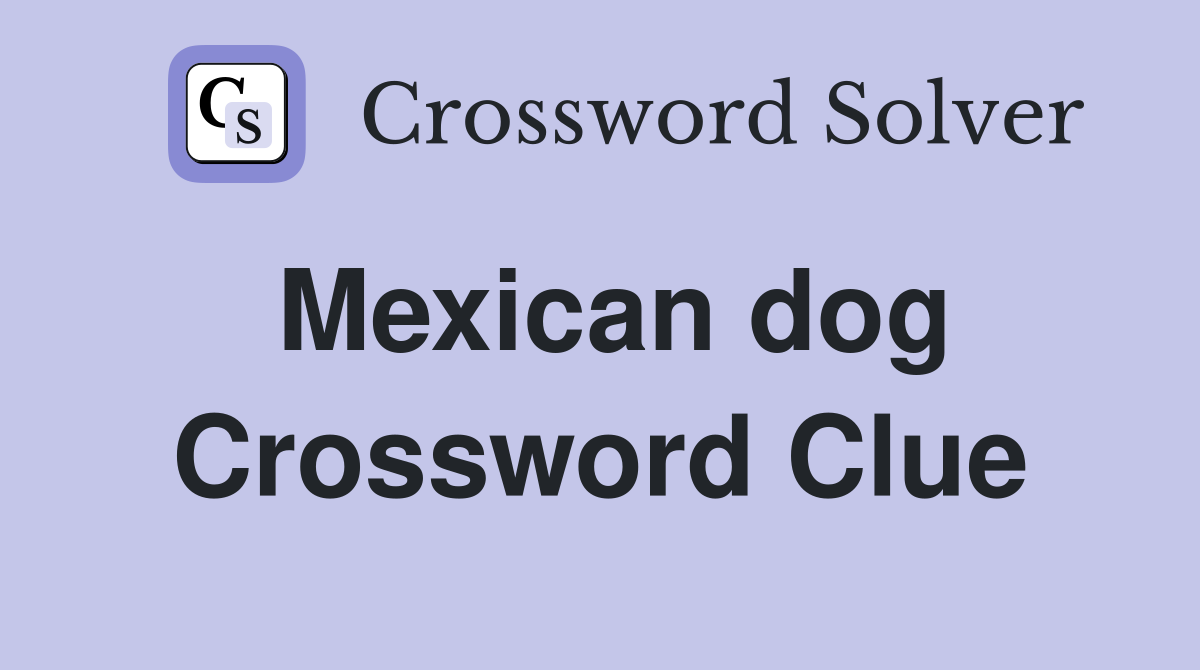 Mexican dog Crossword Clue