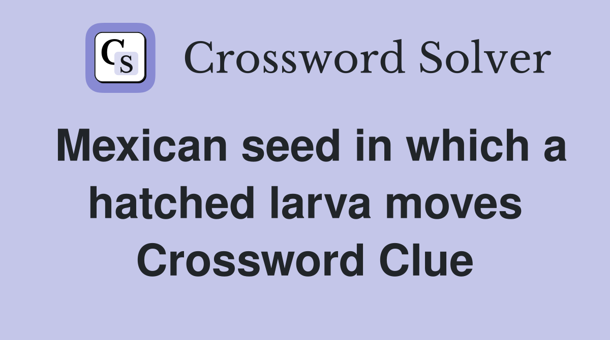 Mexican seed in which a hatched larva moves Crossword Clue