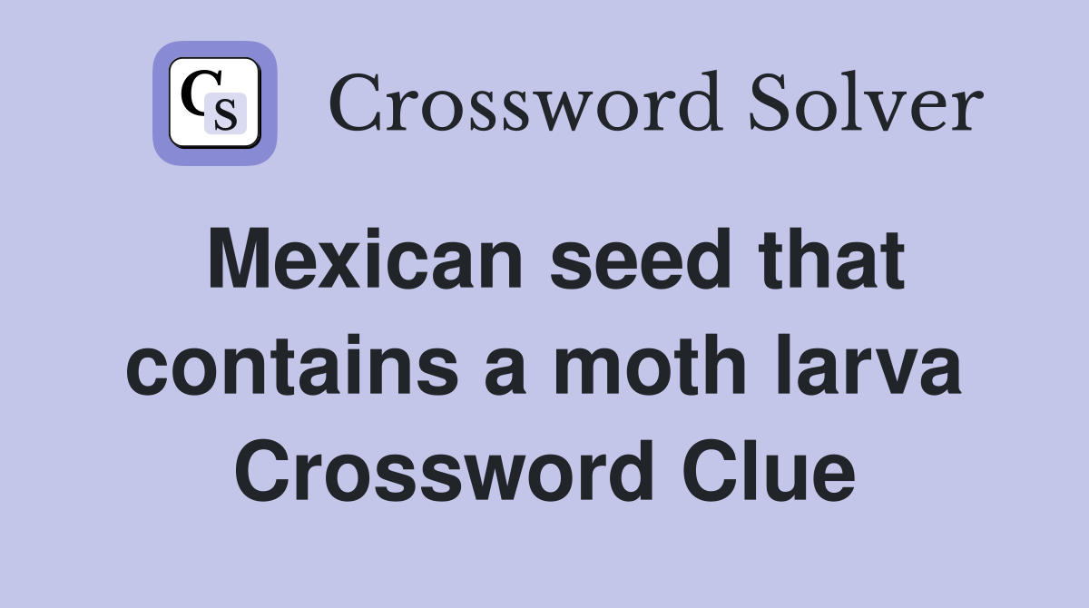 Mexican seed that contains a moth larva Crossword Clue