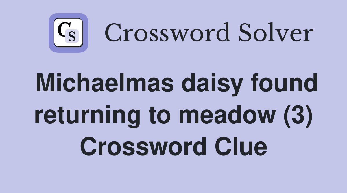 Michaelmas daisy found returning to meadow (3) Crossword Clue