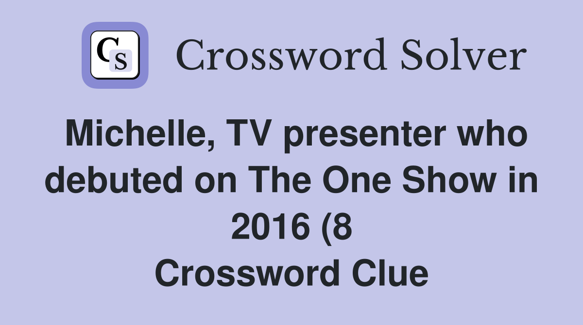 Michelle TV presenter who debuted on The One Show in 2016 (8 Michelle TV presenter who debuted on The One Show in 2016 (8