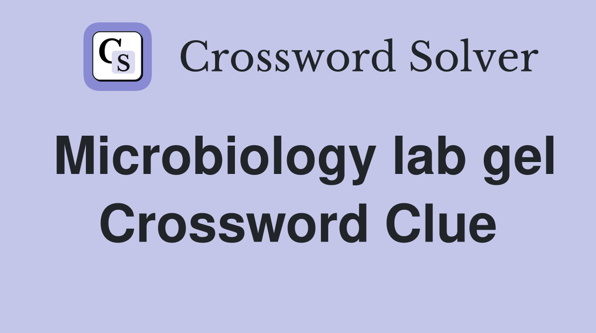 Microbiology lab gel Crossword Clue