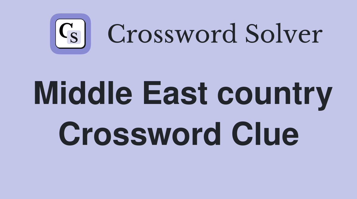 Middle East country Crossword Clue
