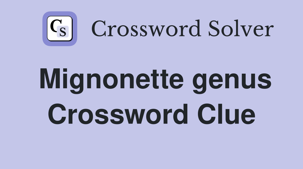 Mignonette genus Crossword Clue