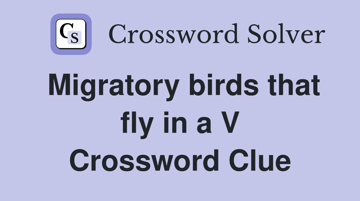 Migratory birds that fly in a V Crossword Clue