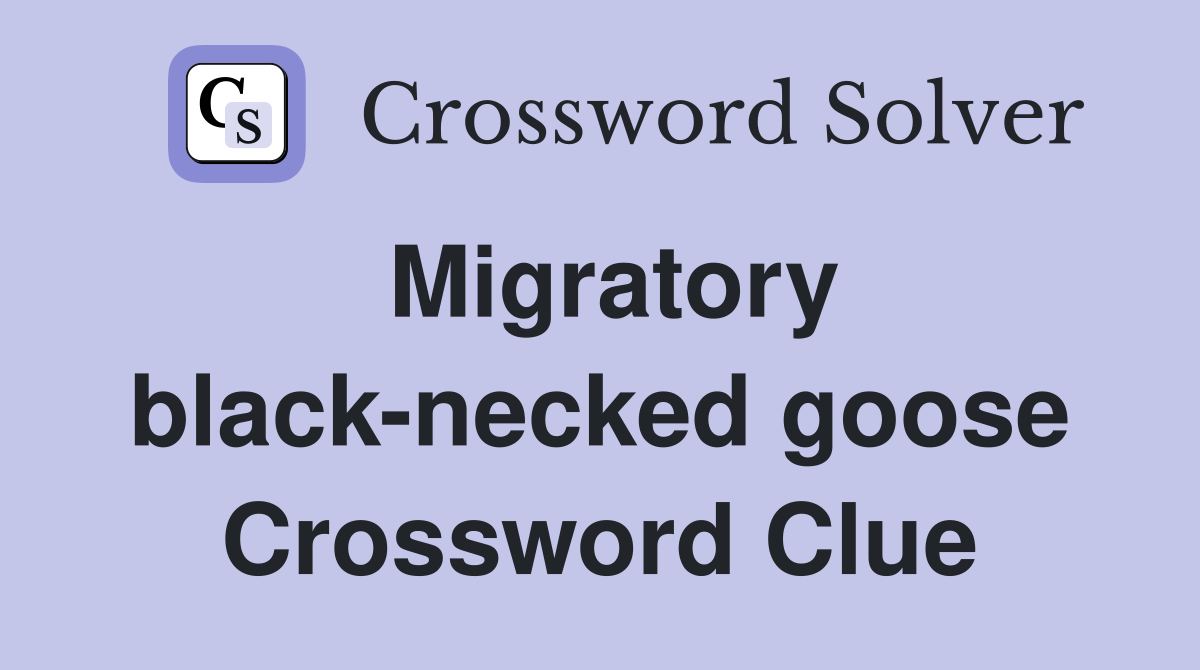 Migratory black-necked goose Crossword Clue