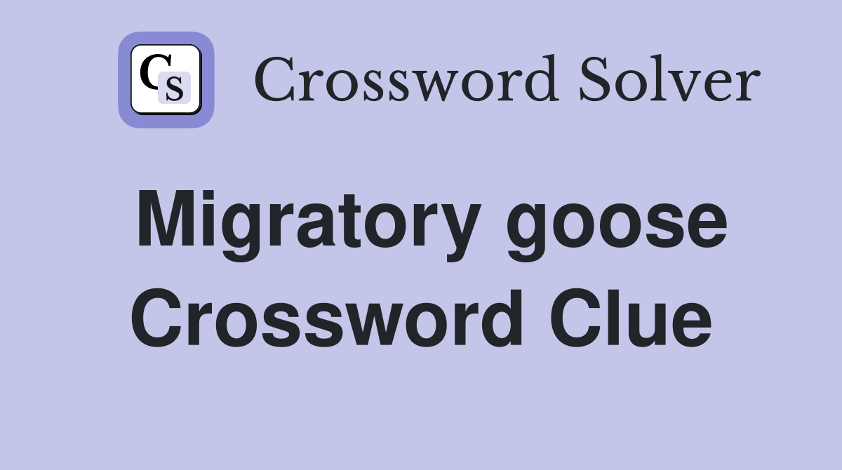Migratory goose Crossword Clue
