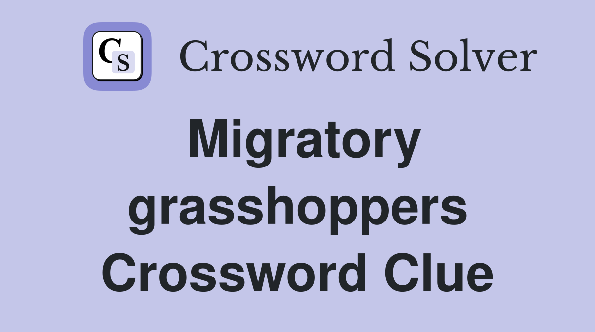 Migratory grasshoppers Crossword Clue