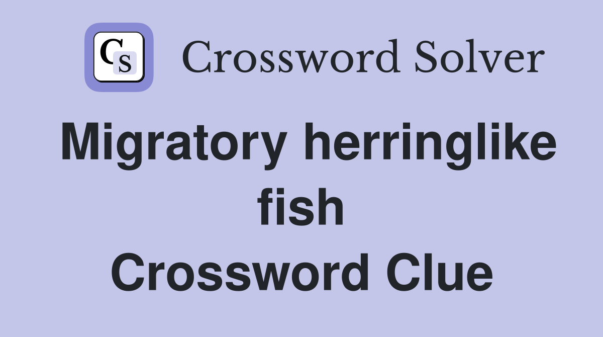 Migratory herringlike fish Crossword Clue