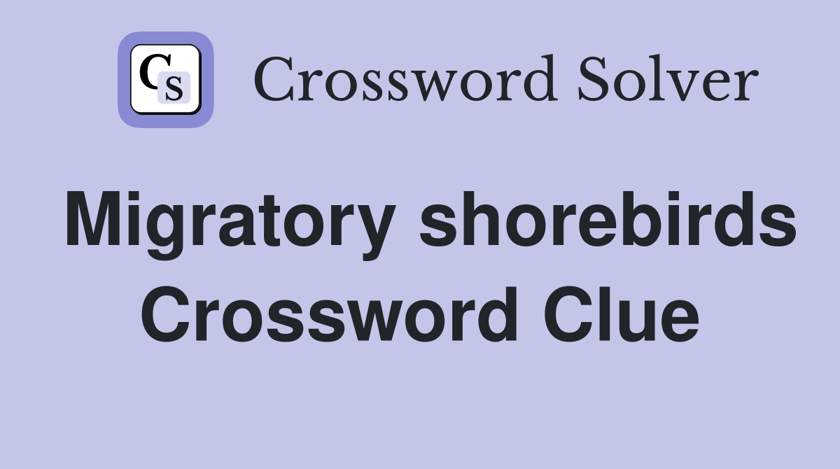 Migratory shorebirds Crossword Clue