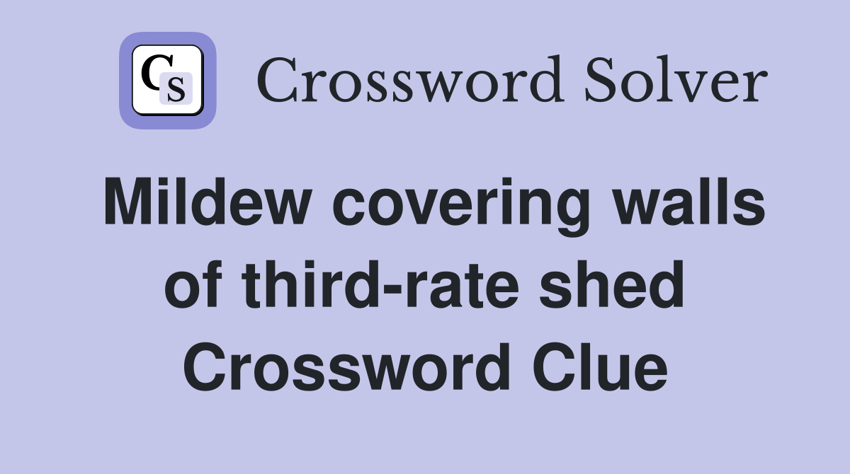 Mildew covering walls of third-rate shed Crossword Clue