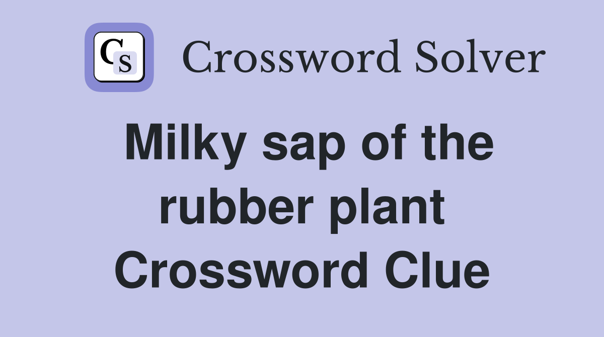 Milky sap of the rubber plant Crossword Clue